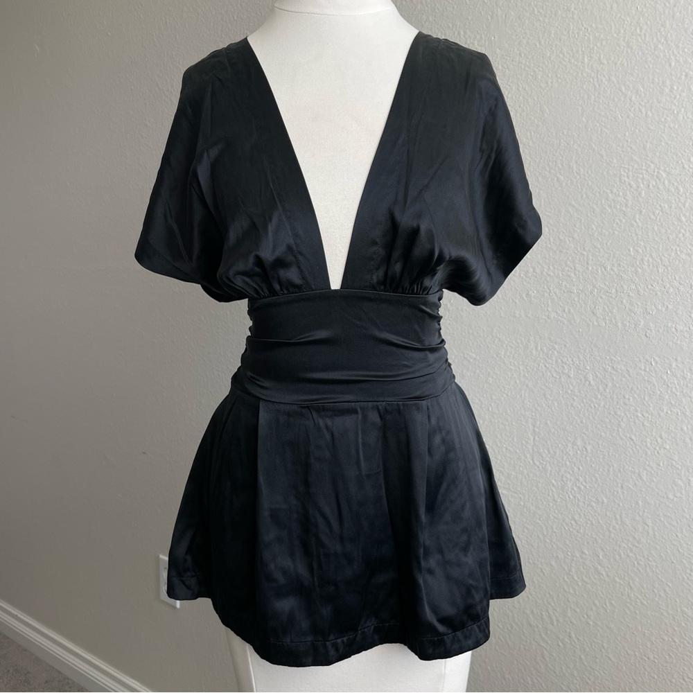 Victoria's Secret Black Silk Y2K Blouse
